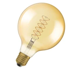 Osram Vintage 1906 LED E27 Globe Filament Gold 125mm 7W 600lm - 822 Extra Warm White | Dimmable
