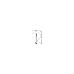 Osram Vintage 1906 LED E27 Globe Filament Smoke 125mm 5W 140lm - 818 Extra Varm Vit | Ersättare 15W