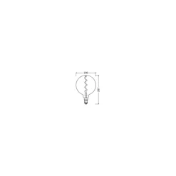 Osram Vintage 1906 LED E27 Globe Filament Smoke 200mm 5W 110lm - 818 Extra Varm Vit | Dimbar - Ersättare 25W