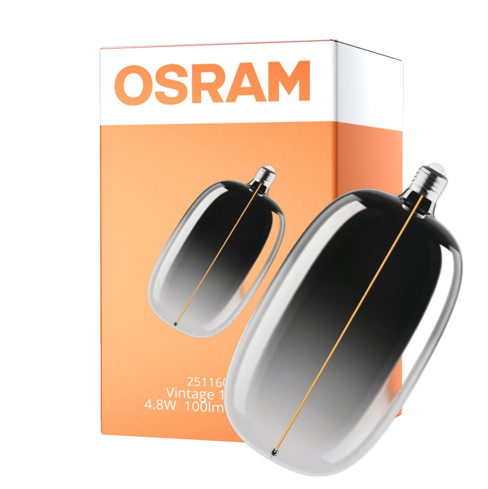 Osram Vintage 1906 LED E27 Special Filament Smoke 4.8W 100lm - 818 Extra Varm Vit | Dimbar - Ersättare 15W