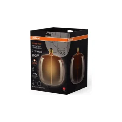 Osram Vintage 1906 LED E27 Special Filament Smoke Tall 4.8W 200lm - 818 Extra Varm Vit | Dimbar - Ersättare 25W