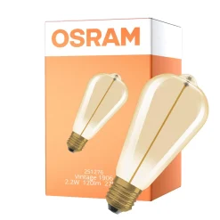 Osram Vintage 1906 LED E27 Special Filament Klar Edison 2.2W 120lm - 827 Extra Varm Vit | Ersättare 15W