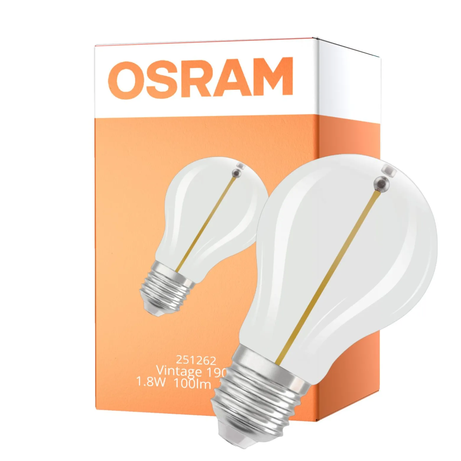 Osram Vintage 1906 LED E27 Special Filament Klar 1.8W 100lm - 827 Extra Varm Vit | Ersättare 15W