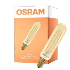 Osram Vintage 1906 LED Special Shapes E14 Tubular Ambar 2.8W 250lm - 822 Extra Varm Vit | Dimbar - Ersättare 25W