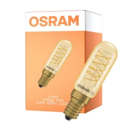 Osram Vintage 1906 LED Special Shapes E14 Tubular Ambar 4.8W 420lm - 822 Extra Varm Vit | Dimbar - Ersättare 40W