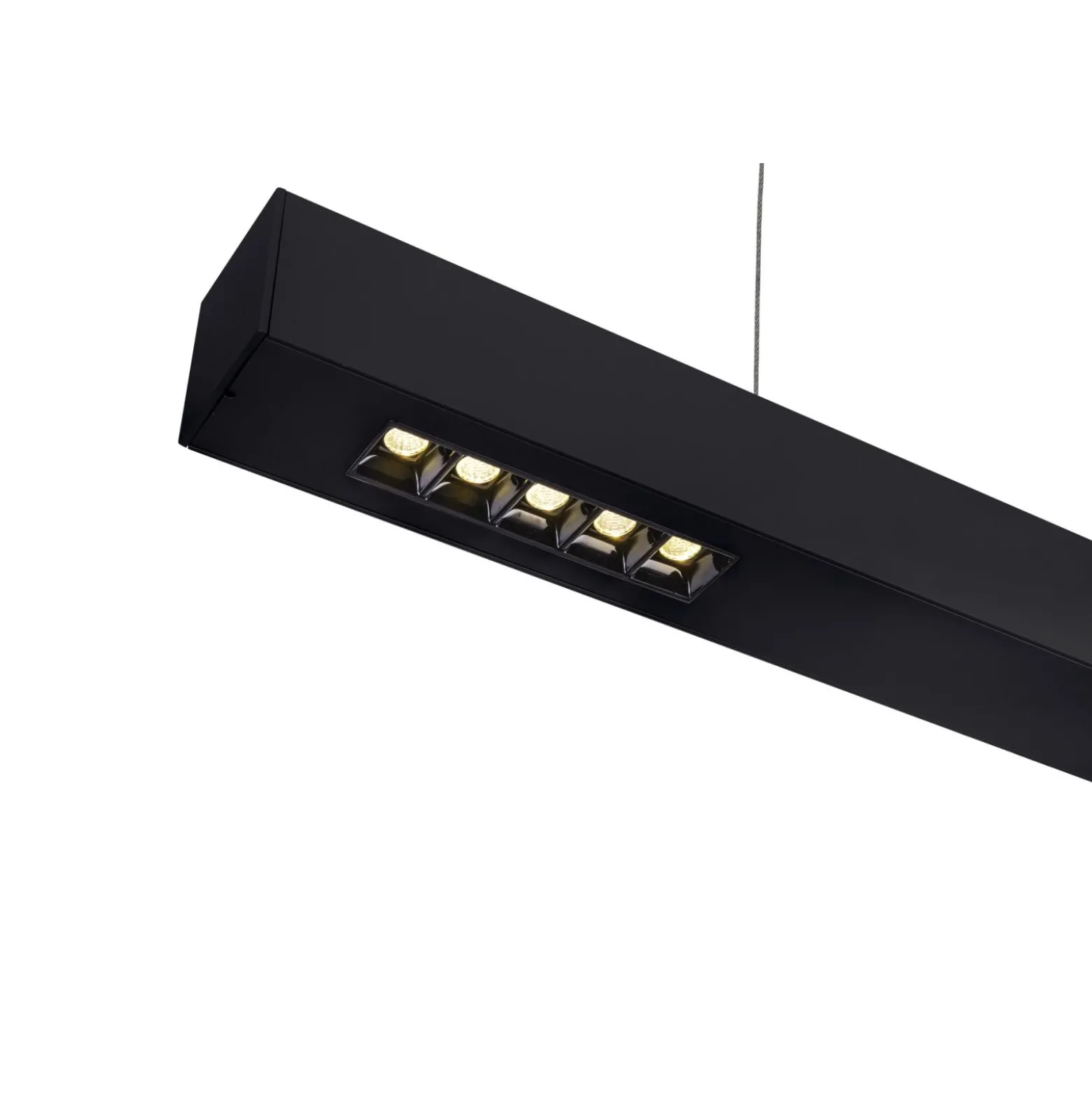 SLV Q-Line Pendellampa Aluminium Svart 93W 4600lm - 940 Kallvit | Bästa Färgåtergivning - UGR<11 - Dimbar