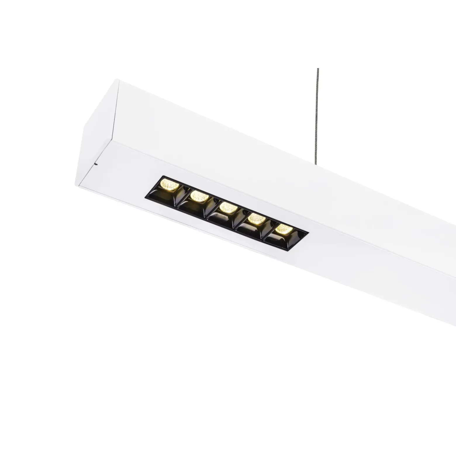 SLV Q-Line Pendellampa Aluminium Vit 93W 4600lm - 940 Kallvit | Bästa Färgåtergivning - UGR<11 - Dimbar