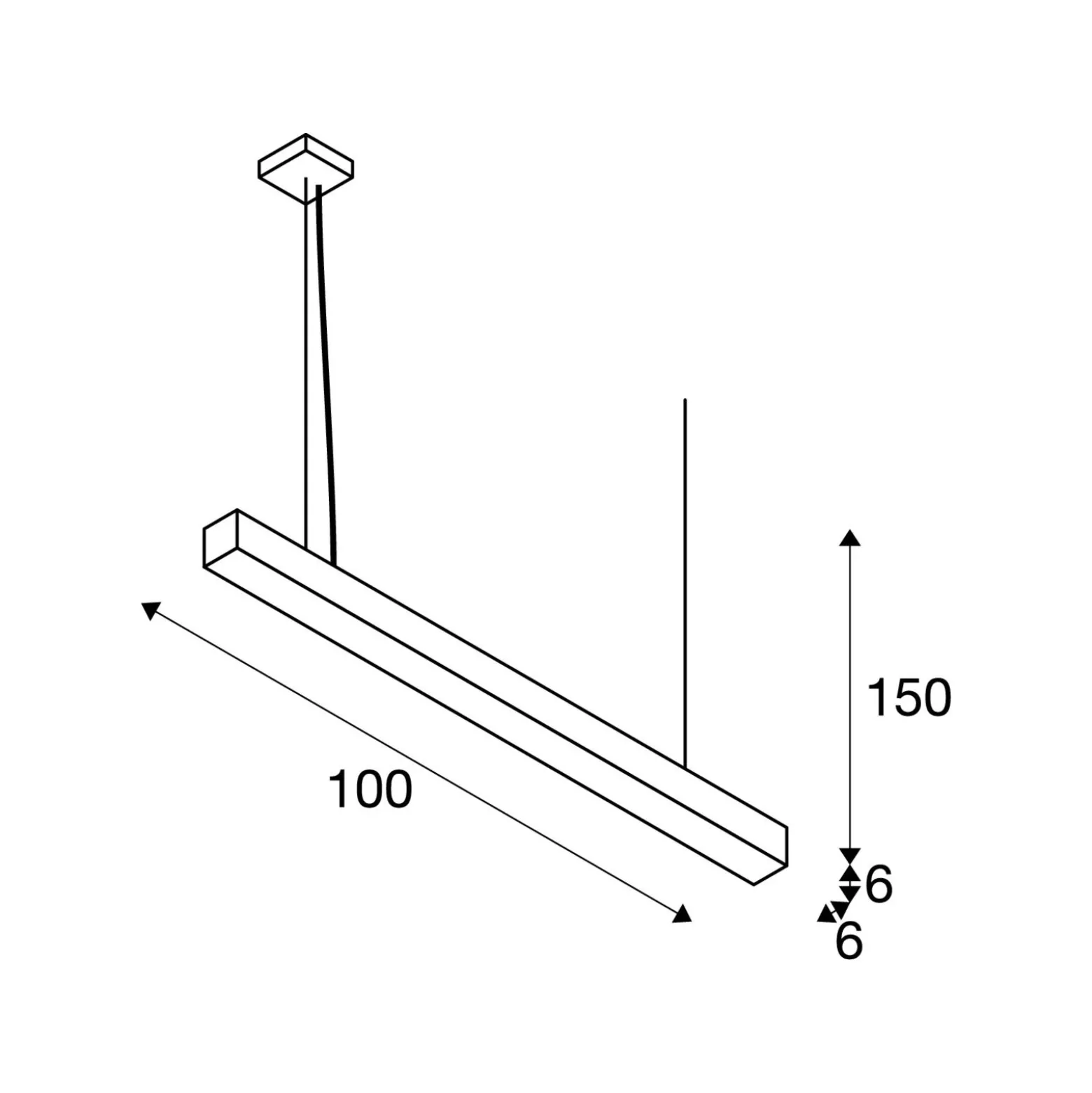 SLV Q-Line Pendellampa Aluminium Svart 46W 2300lm - 940 Kallvit | Bästa Färgåtergivning - UGR<11 - Dimbar