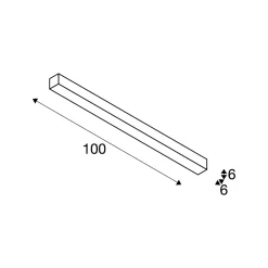 SLV Q-Line Wall/Taklampa Aluminium Svart 46W 2100lm - 930 Varm Vit | Bästa Färgåtergivning - UGR<11 - Dimbar