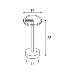 SLV Vinolina One Bordslampa Aluminium Vit 2.5W 125lm - 827 Extra Varm Vit | IP54 - Touchdimmerbar