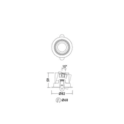 THORNeco LED Spot LILY Svart 6W 600lm 24D - 940 Kallvit | 82mm - Utskärning 68mm - IP44 - Bästa färgåtergivning - Dimbar