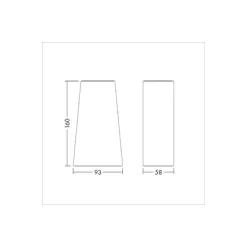 THORNeco Armatur Fyrkant HOLLY Aluminium Svart Up & Down 8W 500lm - 830 Varm Vit