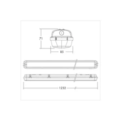 THORNeco LED Allmänbruksarmatur Vattentät Julie 38W 4200lm - 840 Kallvit | 120cm - 3 Timmar Nödbelysning - Rörelse- Och Ljussensor