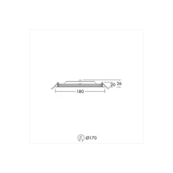 THORNeco LED Downlight ZOE VARIO Aluminium Vit 12W 1000lm - 830-835-840 CCT | Utskärning 170mm - IP44