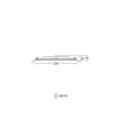 THORNeco LED Downlight ZOE VARIO Aluminium Vit 18W 1600lm - 830-835-840 CCT | Utskärning 210mm - IP44