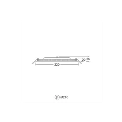 THORNeco LED Downlight ZOE VARIO Aluminium Vit 22W 2000lm - 830-835-840 CCT | Utskärning 210mm - IP44