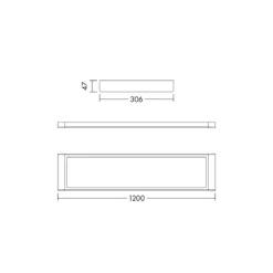 THORNeco LED Panel Roxy 45W 5489lm - 840 Kallvit | 120x30cm - UGR <19 - Dimbar
