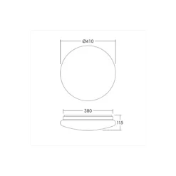 THORNeco LED Plafond LENA VARIO Vit 30W 2500lm - 830-835-840 CCT | 410mm - IP44 - Rörelsesensor, Ljussensor