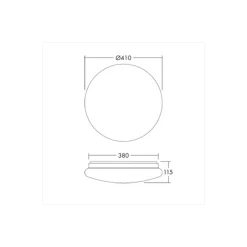 THORNeco LED Plafond LENA VARIO Vit 30W 2500lm - 830-835-840 CCT | 410mm - IP44