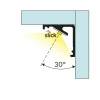 Topmet LED Profil CABI12 E slide - 1m - Complete set - Aluminium raw alu.
