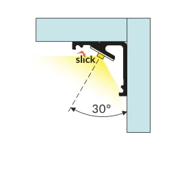 Topmet LED Profil CABI12 E slide - 1m - Complete set - Aluminium raw alu.