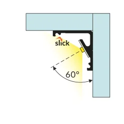 Topmet LED Profil CABI12 E slide - 1m - Complete set - Svart