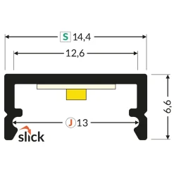 Topmet LED Profil Set Standard BEGTON12 J Opal S Vit 1000 Vit