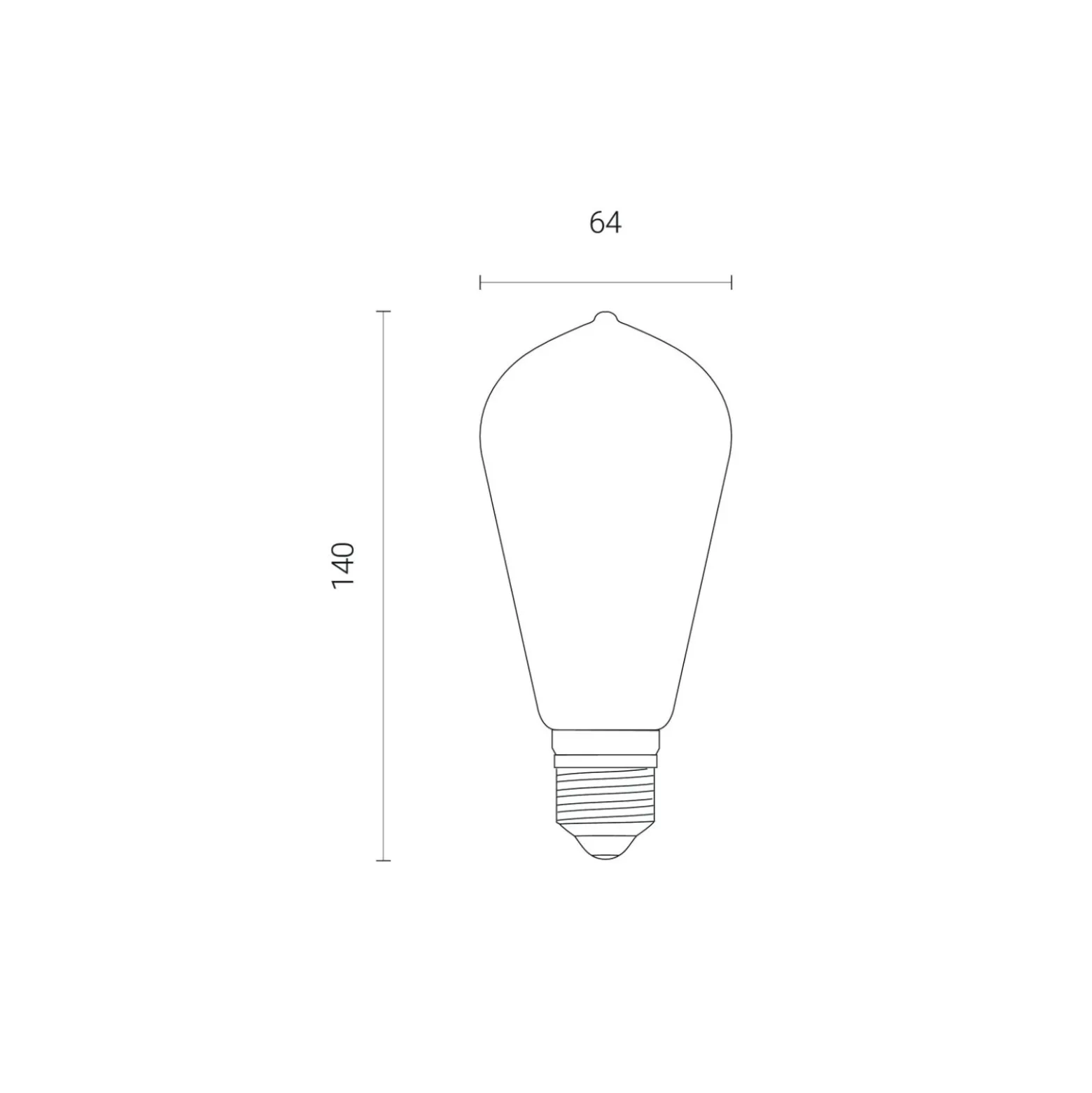 WiZ Smart LED E27 Edison Filament Smoke 6.5W 400lm - 820-850 Justerbar Vit | Dimbar - Ersättare 35W