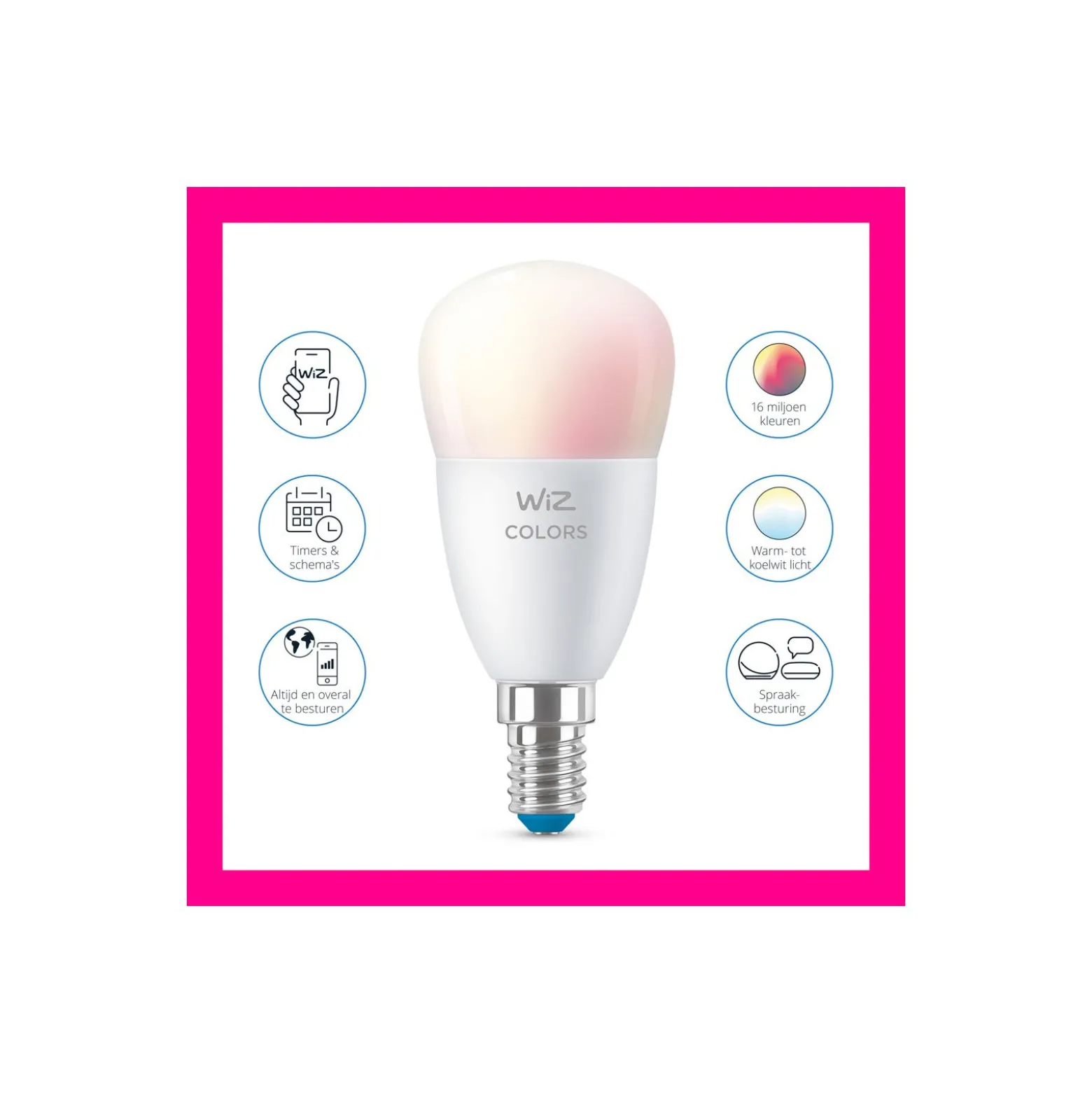 WiZ Smart LED E14 Globe Filament Matt 5W 470lm | Bästa Färgåtergivning - Dimbar - Ersättare 40W
