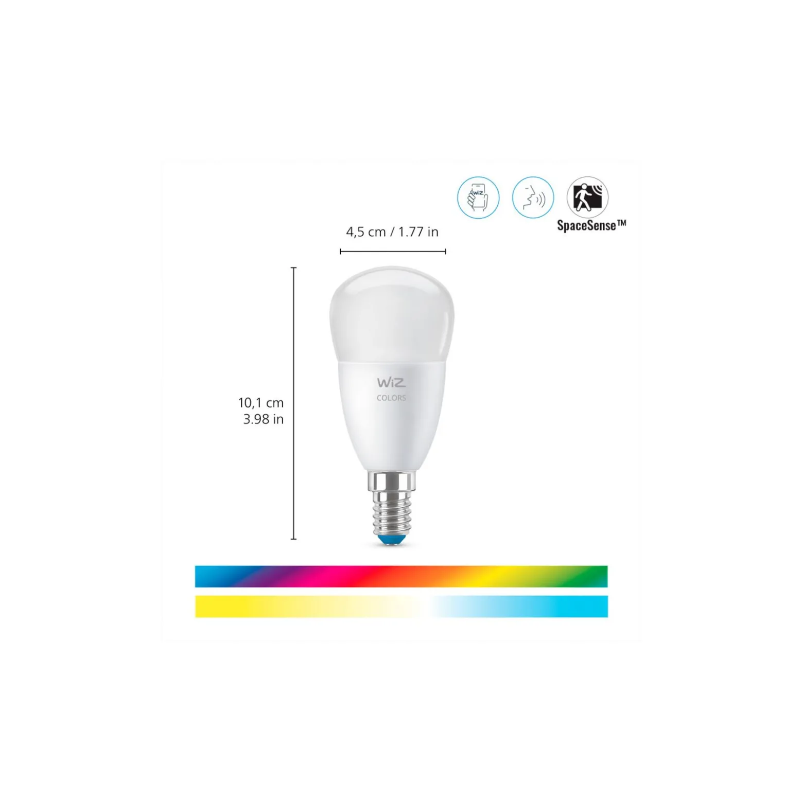 WiZ Smart LED E14 Globe Filament Matt 5W 470lm | Bästa Färgåtergivning - Dimbar - Ersättare 40W