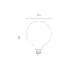 WiZ Smart LED E27 Globe Filament Ambar 125mm 6.5W 720lm - 820-845 Justerbar Vit | Dimbar - Ersättare 50W