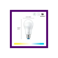 WiZ Smart LED E27 Päron Matt 8W 806lm | Bästa Färgåtergivning - Dimbar - Ersättare 60W