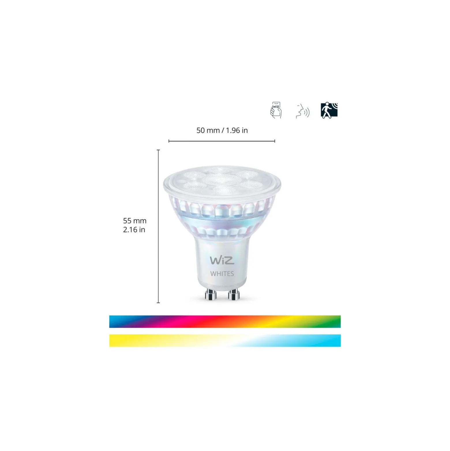 WiZ Smart LED Spot GU10 PAR16 5W 345lm 36D | Beste Kleurweergave - Dimbaar - Vervangt 50W