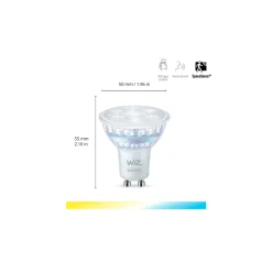 WiZ Smart LED Spot GU10 PAR16 5W 400lm 36D | Bästa Färgåtergivning - Dimbar - Ersättare 50W